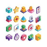 Business and Finance Icon Set Collection for Documents, Websites and Applications vector