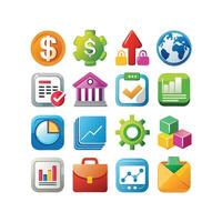 Business and Finance Icon Set Collection for Documents, Websites and Applications vector