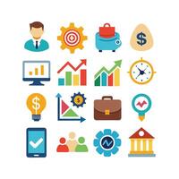 negocio y Finanzas icono conjunto colección para documentos, sitios web y aplicaciones vector