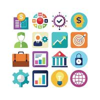 Business and Finance Icon Set Collection for Documents, Websites and Applications vector