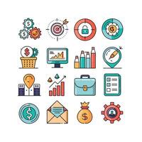 Business and Finance Icon Set Collection for Documents, Websites and Applications vector