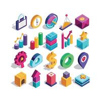 Business and Finance Icon Set Collection for Documents, Websites and Applications vector