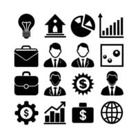 Business and Finance Icon Set Collection for Documents, Websites and Applications vector