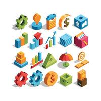 Business and Finance Icon Set Collection for Documents, Websites and Applications vector