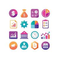 Business and Finance Icon Set Collection for Documents, Websites and Applications vector