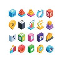 Business and Finance Icon Set Collection for Documents, Websites and Applications vector