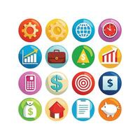Business and Finance Icon Set Collection for Documents, Websites and Applications vector