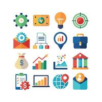 Business and Finance Icon Set Collection for Documents, Websites and Applications vector