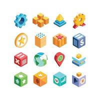 Business and Finance Icon Set Collection for Documents, Websites and Applications vector