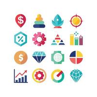 Business and Finance Icon Set Collection for Documents, Websites and Applications vector