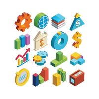 Business and Finance Icon Set Collection for Documents, Websites and Applications vector