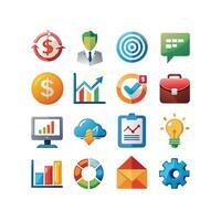 Business and Finance Icon Set Collection for Documents, Websites and Applications vector
