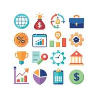 Business and Finance Icon Set Collection for Documents, Websites and Applications vector