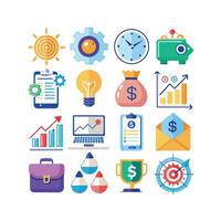 Business and Finance Icon Set Collection for Documents, Websites and Applications vector