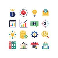 Business and Finance Icon Set Collection for Documents, Websites and Applications vector