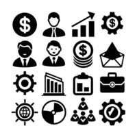Business and Finance Icon Set Collection for Documents, Websites and Applications vector