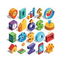 Business and Finance Icon Set Collection for Documents, Websites and Applications vector