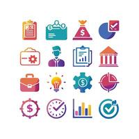 Business and Finance Icon Set Collection for Documents, Websites and Applications vector