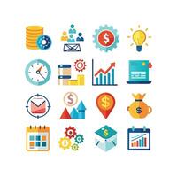 Business and Finance Icon Set Collection for Documents, Websites and Applications vector