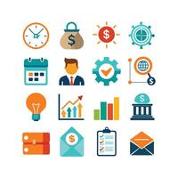 Business and Finance Icon Set Collection for Documents, Websites and Applications vector