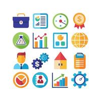 negocio y Finanzas icono conjunto colección para documentos, sitios web y aplicaciones vector