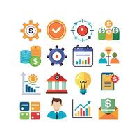 Business and Finance Icon Set Collection for Documents, Websites and Applications vector
