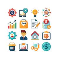 negocio y Finanzas icono conjunto colección para documentos, sitios web y aplicaciones vector