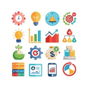 Business and Finance Icon Set Collection for Documents, Websites and Applications vector