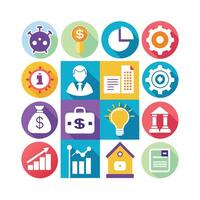 Business and Finance Icon Set Collection for Documents, Websites and Applications vector