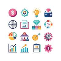 Business and Finance Icon Set Collection for Documents, Websites and Applications vector