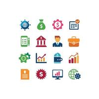 Business and Finance Icon Set Collection for Documents, Websites and Applications vector