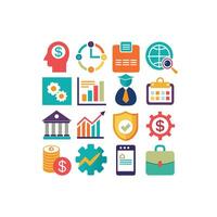 negocio y Finanzas icono conjunto colección para documentos, sitios web y aplicaciones vector
