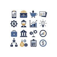 Business and Finance Icon Set Collection for Documents, Websites and Applications vector