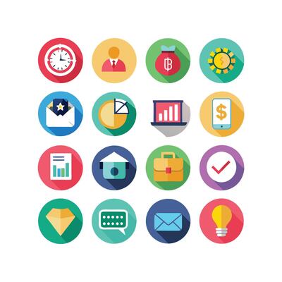 Business and Finance Icon Set Collection for Documents, Websites and Applications