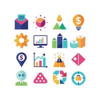 Business and Finance Icon Set Collection for Documents, Websites and Applications vector