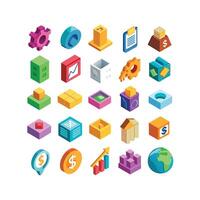 Business and Finance Icon Set Collection for Documents, Websites and Applications vector