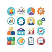 Business and Finance Icon Set Collection for Documents, Websites and Applications vector