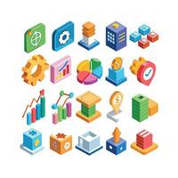 Business and Finance Icon Set Collection for Documents, Websites and Applications vector
