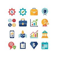 Business and Finance Icon Set Collection for Documents, Websites and Applications vector