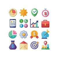 Business and Finance Icon Set Collection for Documents, Websites and Applications vector