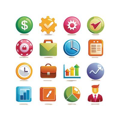 Business and Finance Icon Set Collection for Documents, Websites and Applications