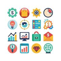 Business and Finance Icon Set Collection for Documents, Websites and Applications vector
