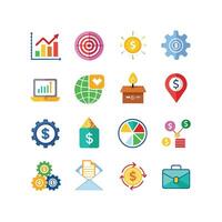 Business and Finance Icon Set Collection for Documents, Websites and Applications vector