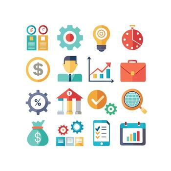 Business and Finance Icon Set Collection for Documents, Websites and Applications vector