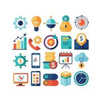 Business and Finance Icon Set Collection for Documents, Websites and Applications vector