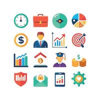 negocio y Finanzas icono conjunto colección para documentos, sitios web y aplicaciones vector