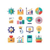Business and Finance Icon Set Collection for Documents, Websites and Applications vector