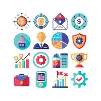 Business and Finance Icon Set Collection for Documents, Websites and Applications vector