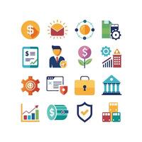 Business and Finance Icon Set Collection for Documents, Websites and Applications vector