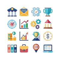 negocio y Finanzas icono conjunto colección para documentos, sitios web y aplicaciones vector